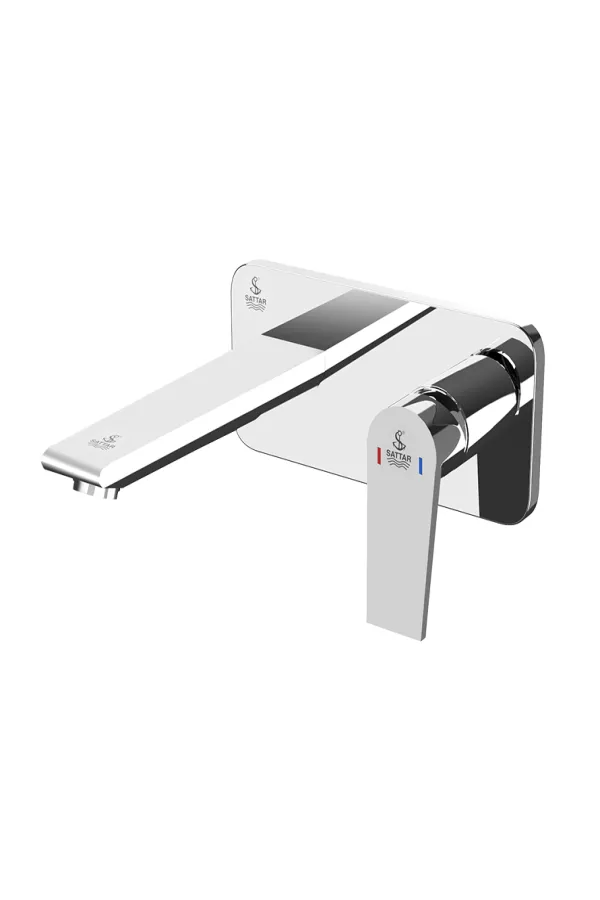 Sattar Metal Product Hover Image Wall Mounted Single Lever Basin Mixer (Chrome)