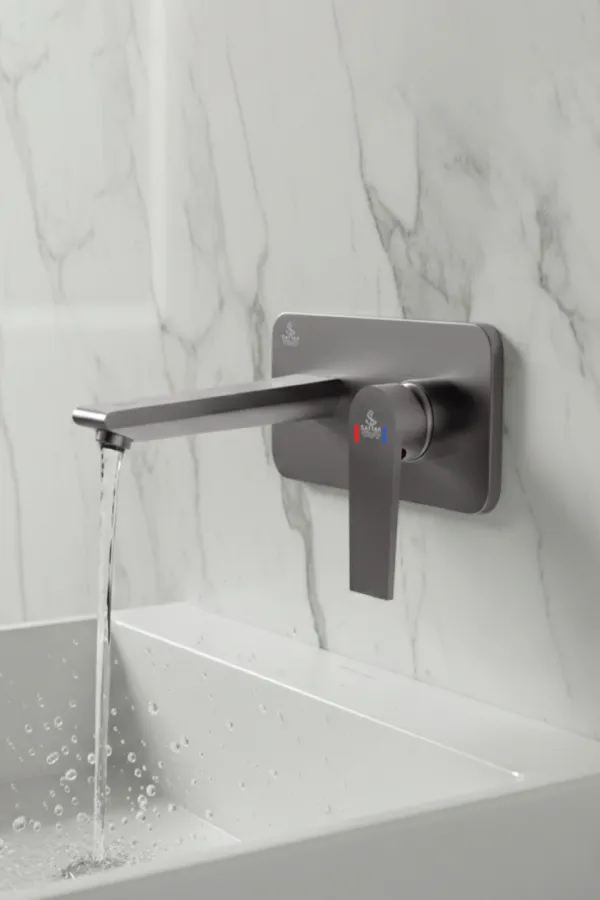 Sattar Metal Product First Image Wall Mounted Single Lever Basin Mixer (Gun Grey)