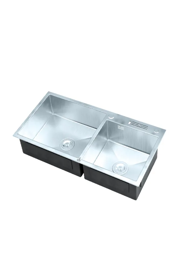 Sattar Metal Product Hover Image Double-Bowl Top-Mount Kitchen Sink (36″ × 18″)