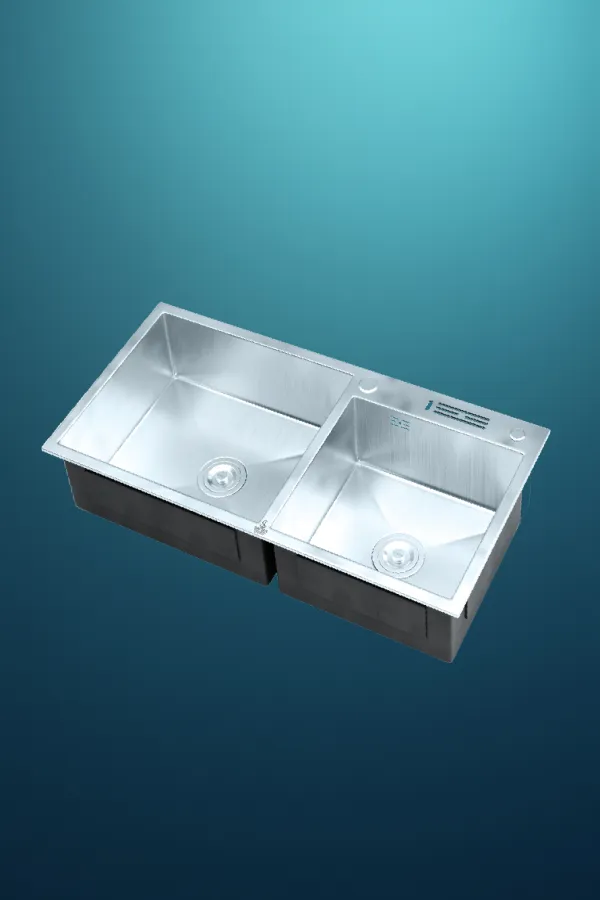 Sattar Metal Product First Image Double-Bowl Top-Mount Kitchen Sink (36″ × 18″)