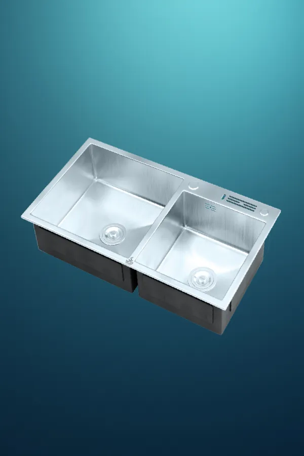 Sattar Metal Product First Image Double-Bowl Top-Mount Kitchen Sink (32″ × 18″)