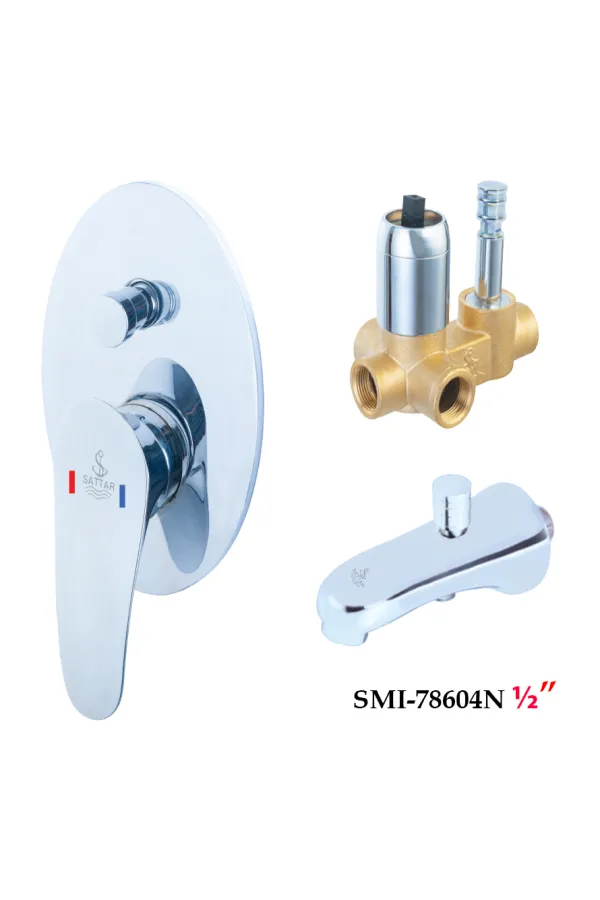 Single Lever Conceal Shower Mixer with Spout 1/2" - Shower Mixer