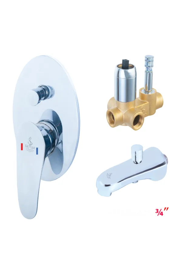 Single Lever Conceal Shower Mixer with Spout 3/4" - Shower Mixer