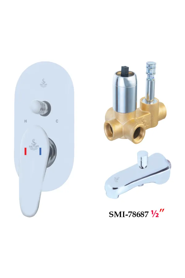Single Lever Conceal Shower Mixer with Spout 1/2" - Shower Mixer