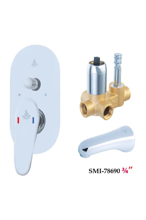 Single Lever Conceal Shower Mixer with Spout 3/4" - Shower Mixer