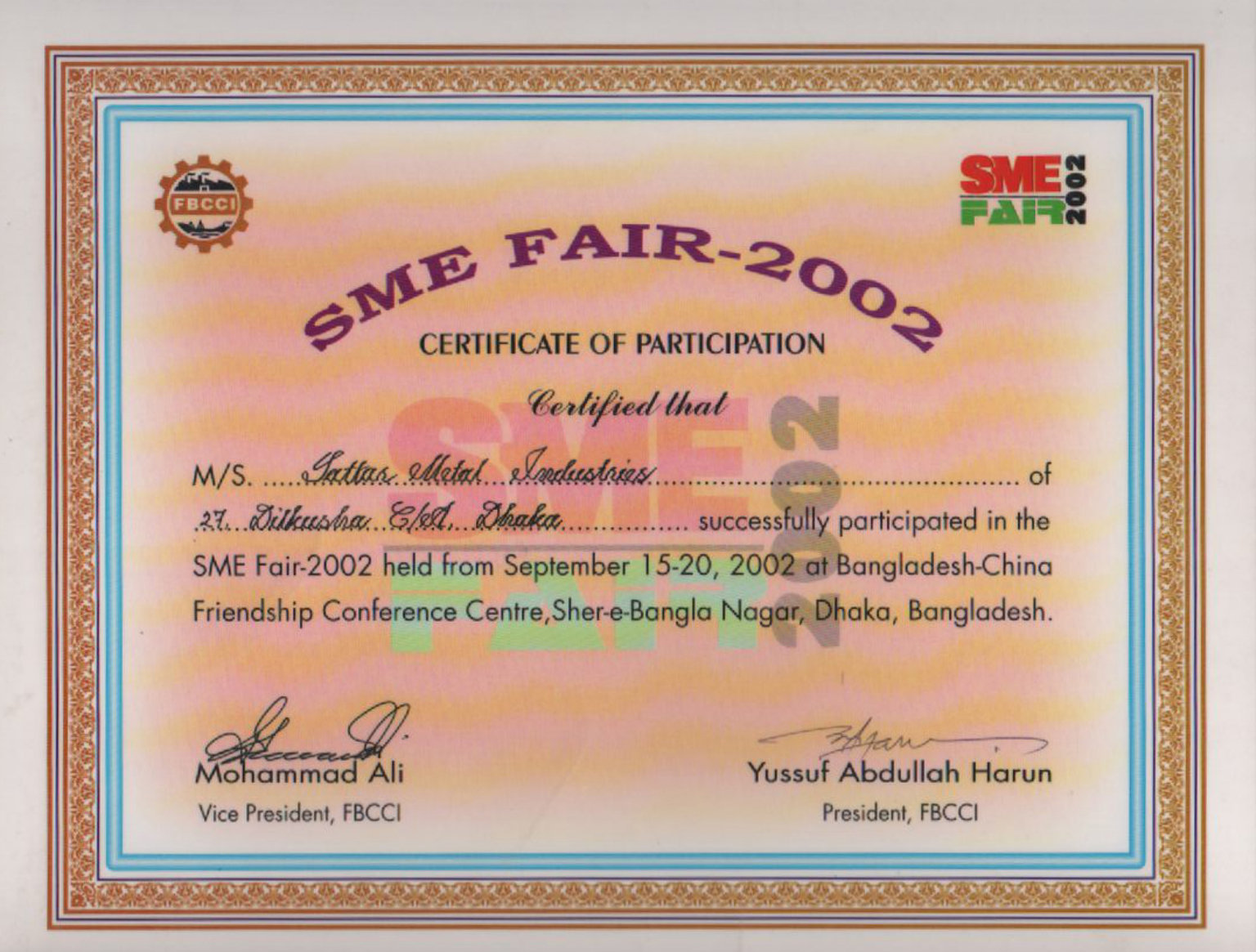 Certificate · September 2002